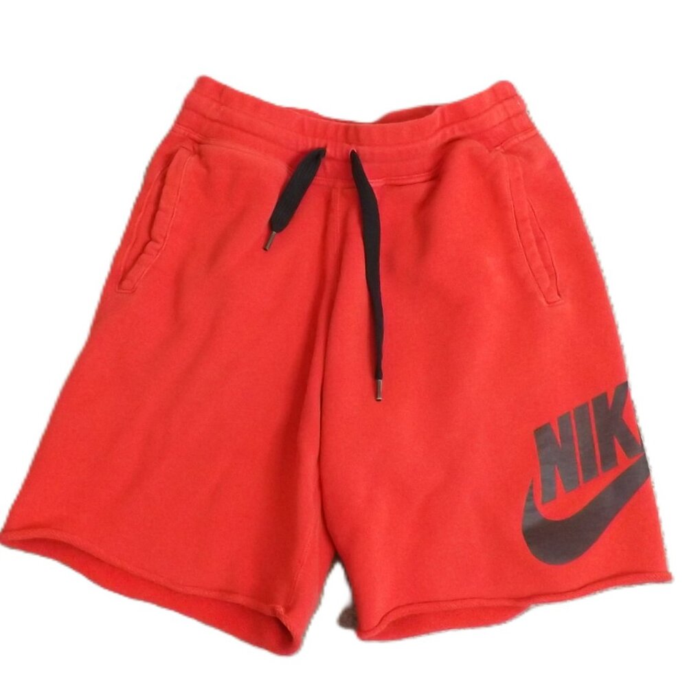 Nike Sweatshorts Adult Medium 10" Fleece Lounge Casual Travel Swoosh Comfort Red